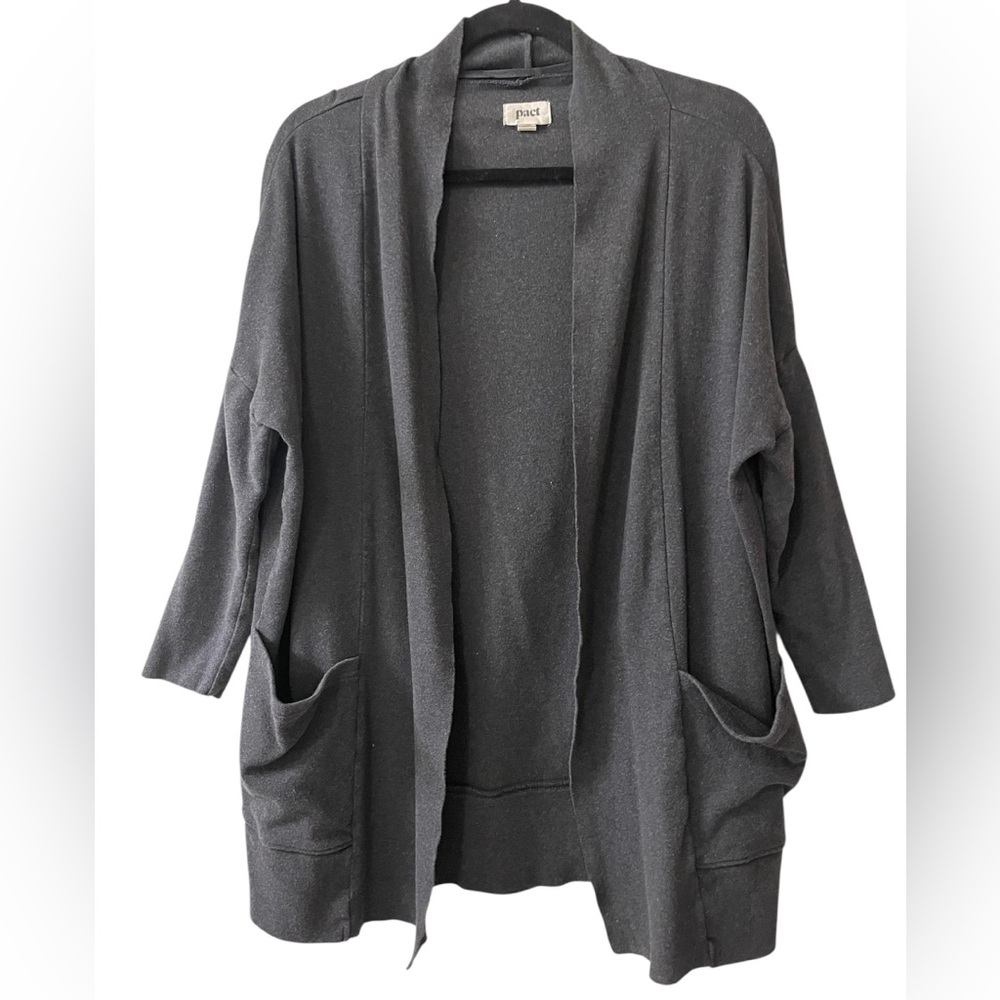 Pact 100% Organic Cotton Gray Open Cardigan Sweater XS / S